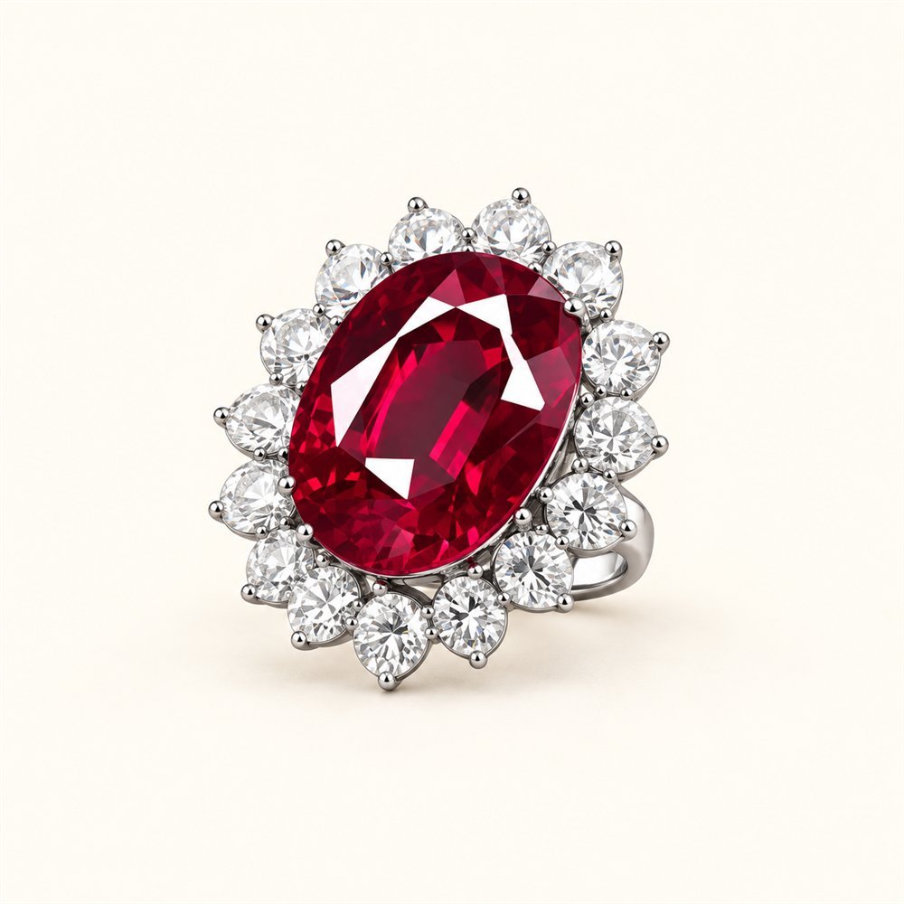 Ruby Halo Ring